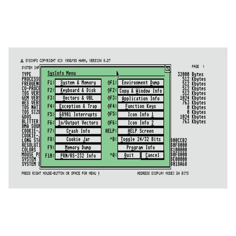 SYSINFO v8.34 – Atari System Information