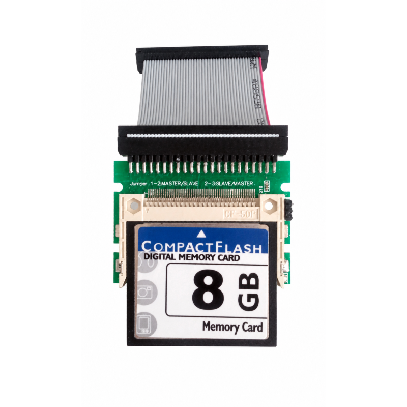 8-GB-CompactFlash-Kit mit 44-poligem IDE-Adapter und Flachbandkabel